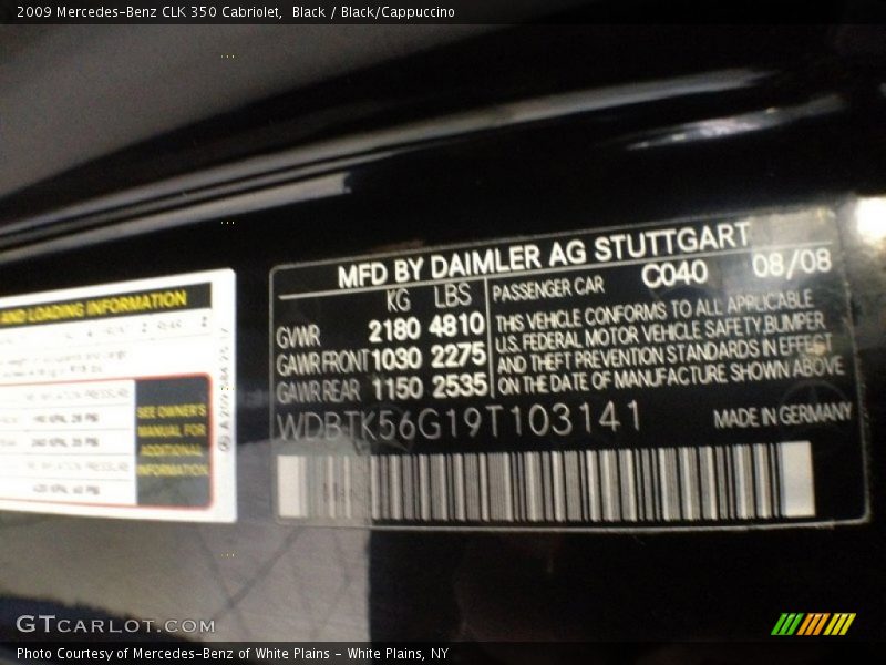 Black / Black/Cappuccino 2009 Mercedes-Benz CLK 350 Cabriolet
