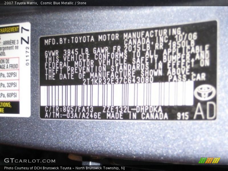 8Q5 - 2007 Toyota Matrix 