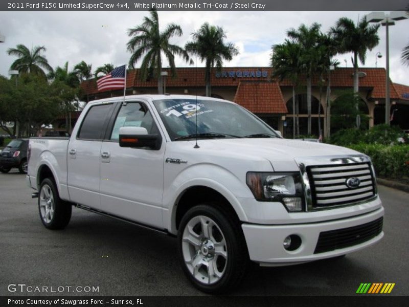 White Platinum Metallic Tri-Coat / Steel Gray 2011 Ford F150 Limited SuperCrew 4x4