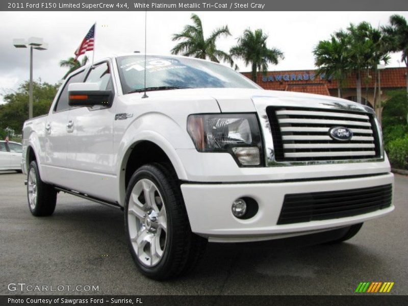 White Platinum Metallic Tri-Coat / Steel Gray 2011 Ford F150 Limited SuperCrew 4x4