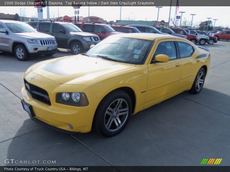 Top Banana Yellow / Dark Slate Gray/Light Graystone 2006 Dodge Charger R/T Daytona