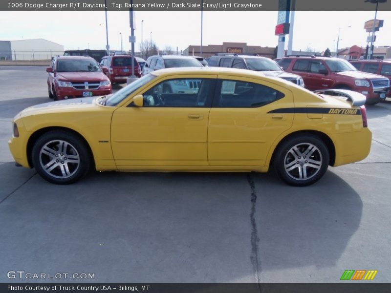 Top Banana Yellow / Dark Slate Gray/Light Graystone 2006 Dodge Charger R/T Daytona
