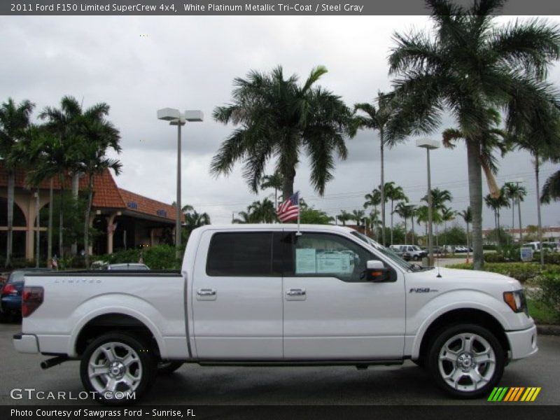 White Platinum Metallic Tri-Coat / Steel Gray 2011 Ford F150 Limited SuperCrew 4x4