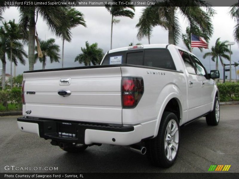 White Platinum Metallic Tri-Coat / Steel Gray 2011 Ford F150 Limited SuperCrew 4x4
