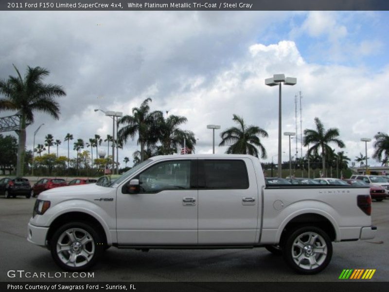 White Platinum Metallic Tri-Coat / Steel Gray 2011 Ford F150 Limited SuperCrew 4x4