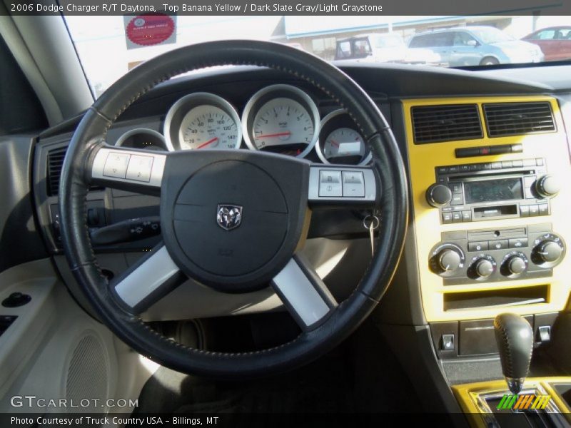 Top Banana Yellow / Dark Slate Gray/Light Graystone 2006 Dodge Charger R/T Daytona