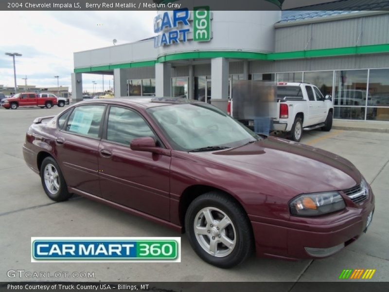 Berry Red Metallic / Medium Gray 2004 Chevrolet Impala LS