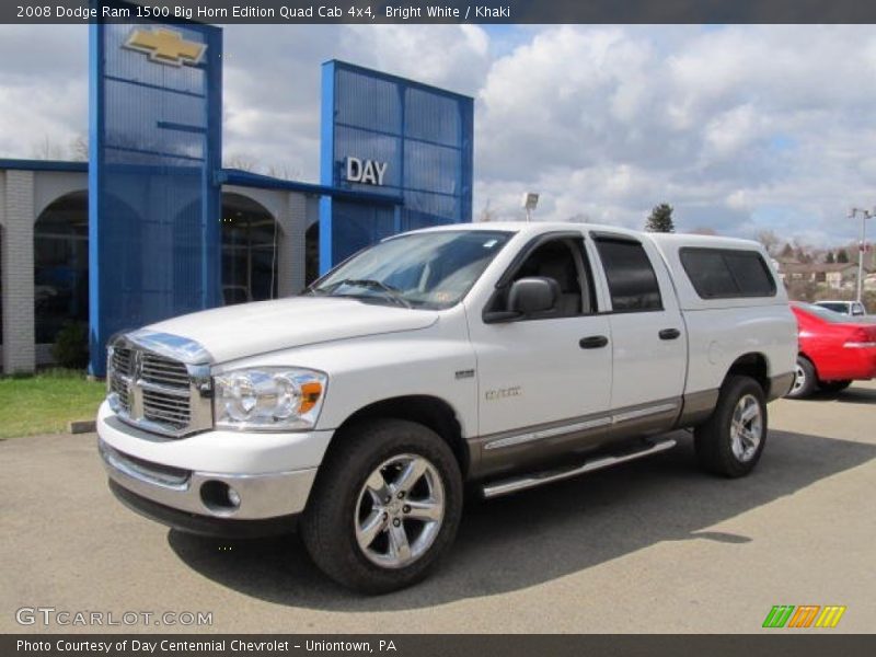 Bright White / Khaki 2008 Dodge Ram 1500 Big Horn Edition Quad Cab 4x4