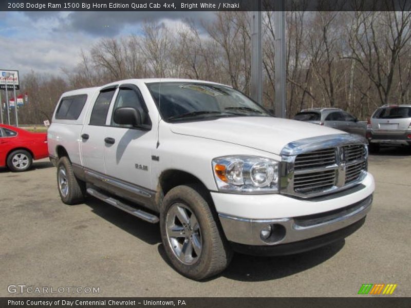 Bright White / Khaki 2008 Dodge Ram 1500 Big Horn Edition Quad Cab 4x4