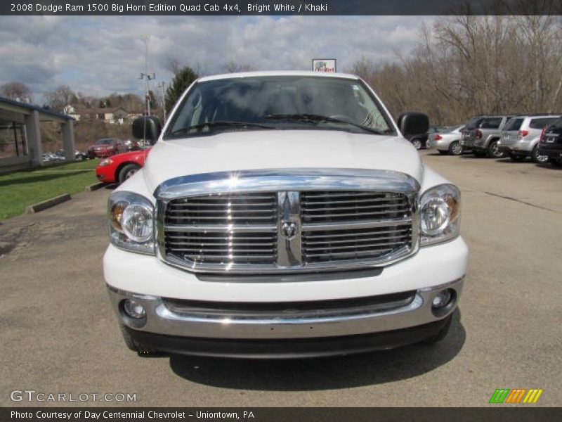 Bright White / Khaki 2008 Dodge Ram 1500 Big Horn Edition Quad Cab 4x4