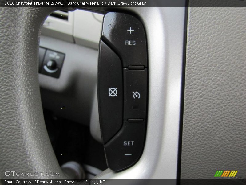 Dark Cherry Metallic / Dark Gray/Light Gray 2010 Chevrolet Traverse LS AWD