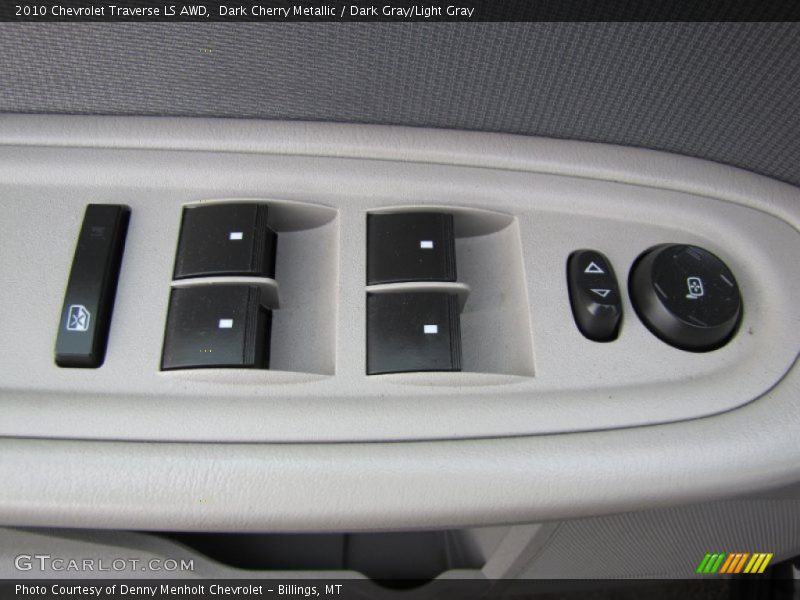Dark Cherry Metallic / Dark Gray/Light Gray 2010 Chevrolet Traverse LS AWD