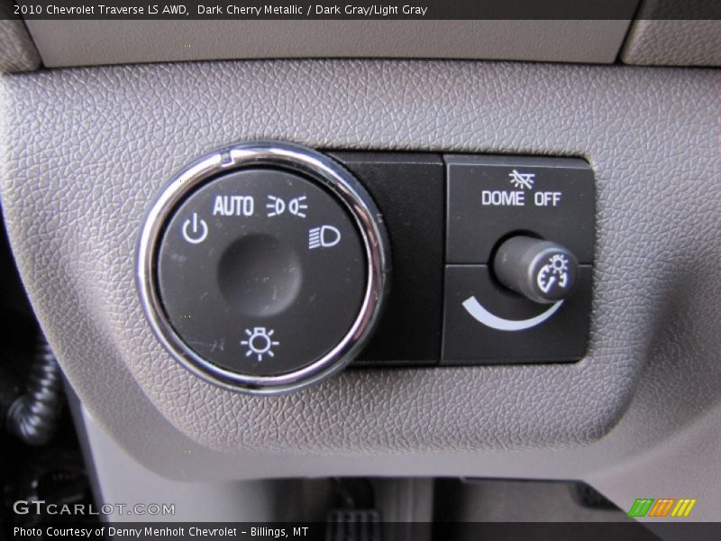 Dark Cherry Metallic / Dark Gray/Light Gray 2010 Chevrolet Traverse LS AWD