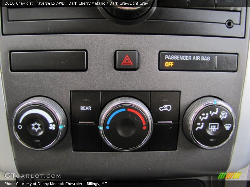 Dark Cherry Metallic / Dark Gray/Light Gray 2010 Chevrolet Traverse LS AWD