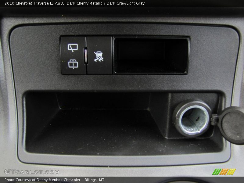 Dark Cherry Metallic / Dark Gray/Light Gray 2010 Chevrolet Traverse LS AWD