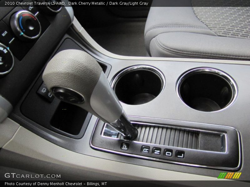Dark Cherry Metallic / Dark Gray/Light Gray 2010 Chevrolet Traverse LS AWD