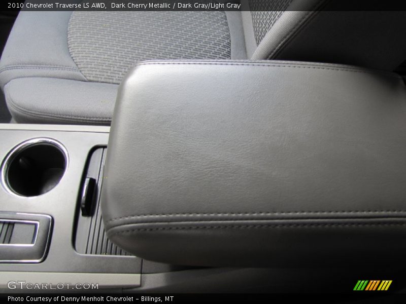 Dark Cherry Metallic / Dark Gray/Light Gray 2010 Chevrolet Traverse LS AWD