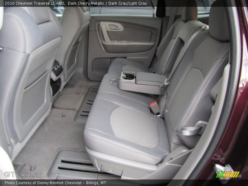 Dark Cherry Metallic / Dark Gray/Light Gray 2010 Chevrolet Traverse LS AWD