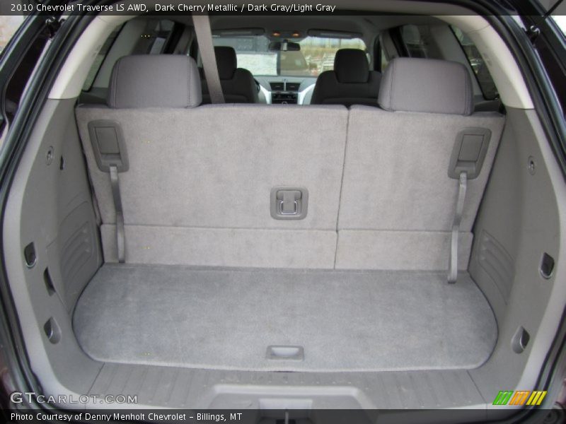 Dark Cherry Metallic / Dark Gray/Light Gray 2010 Chevrolet Traverse LS AWD