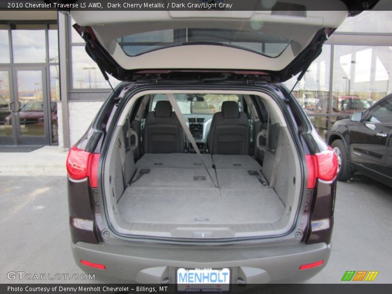 Dark Cherry Metallic / Dark Gray/Light Gray 2010 Chevrolet Traverse LS AWD