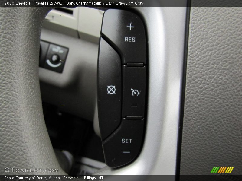 Dark Cherry Metallic / Dark Gray/Light Gray 2010 Chevrolet Traverse LS AWD