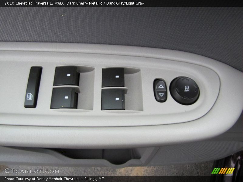 Dark Cherry Metallic / Dark Gray/Light Gray 2010 Chevrolet Traverse LS AWD