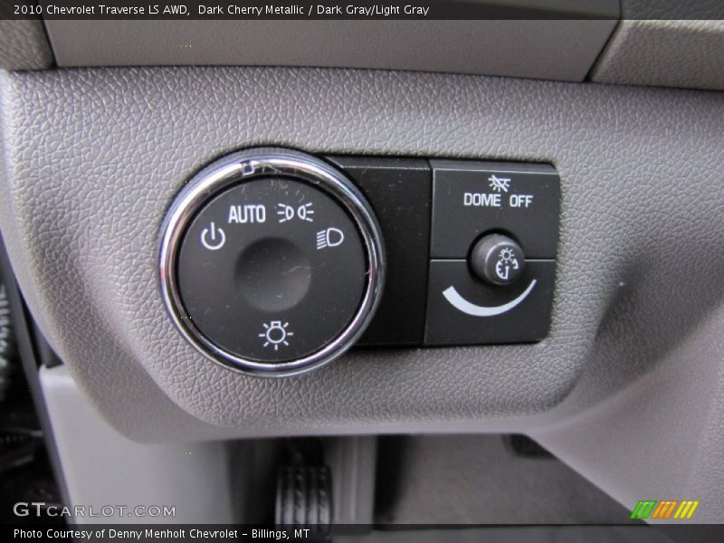 Dark Cherry Metallic / Dark Gray/Light Gray 2010 Chevrolet Traverse LS AWD