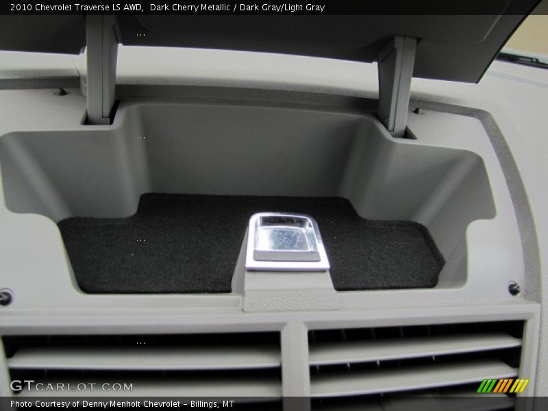 Dark Cherry Metallic / Dark Gray/Light Gray 2010 Chevrolet Traverse LS AWD