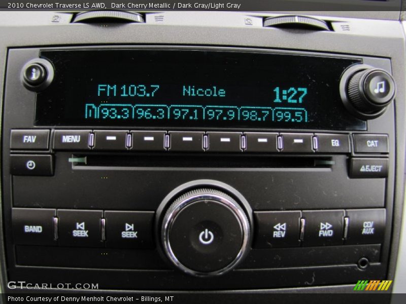 Dark Cherry Metallic / Dark Gray/Light Gray 2010 Chevrolet Traverse LS AWD
