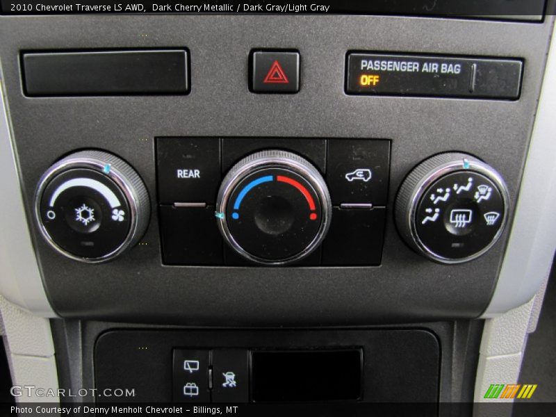 Dark Cherry Metallic / Dark Gray/Light Gray 2010 Chevrolet Traverse LS AWD