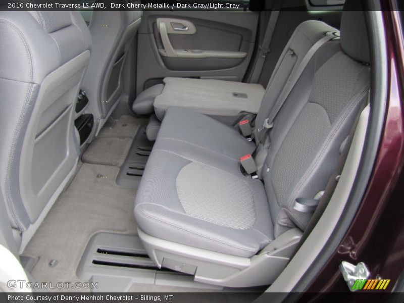 Dark Cherry Metallic / Dark Gray/Light Gray 2010 Chevrolet Traverse LS AWD