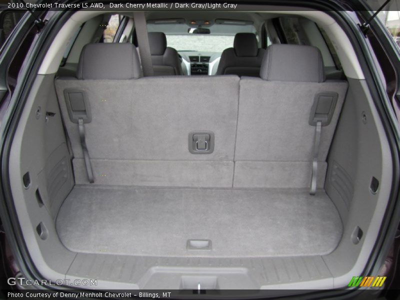 Dark Cherry Metallic / Dark Gray/Light Gray 2010 Chevrolet Traverse LS AWD