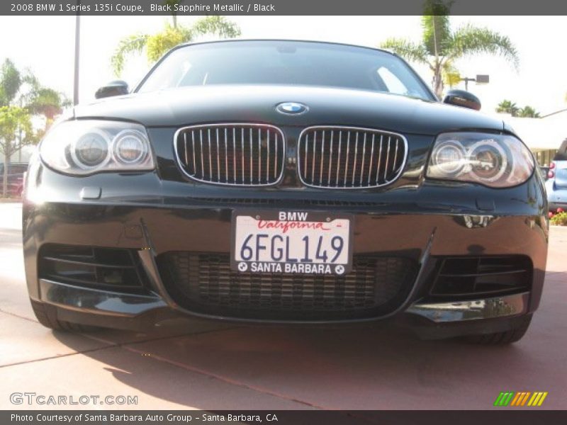 Black Sapphire Metallic / Black 2008 BMW 1 Series 135i Coupe