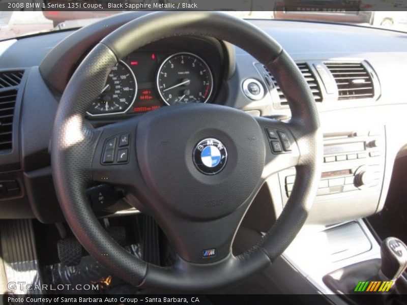 Black Sapphire Metallic / Black 2008 BMW 1 Series 135i Coupe