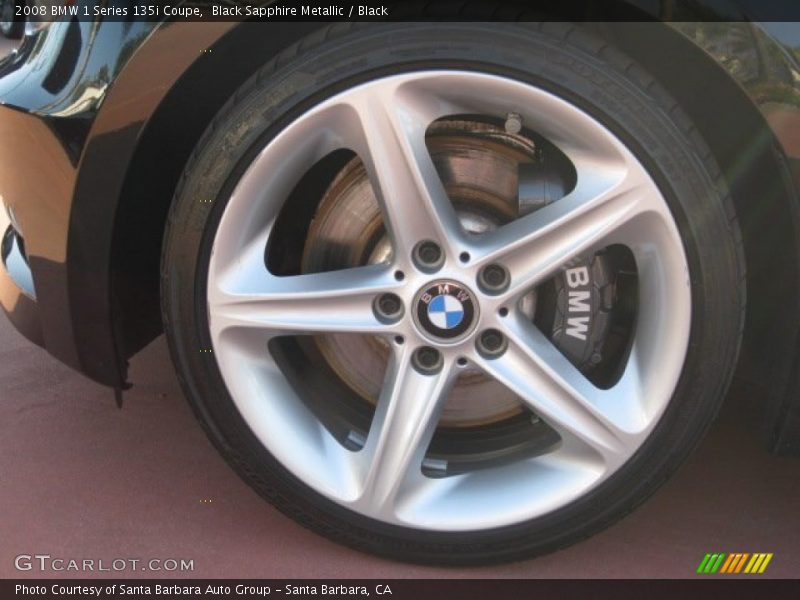 Black Sapphire Metallic / Black 2008 BMW 1 Series 135i Coupe