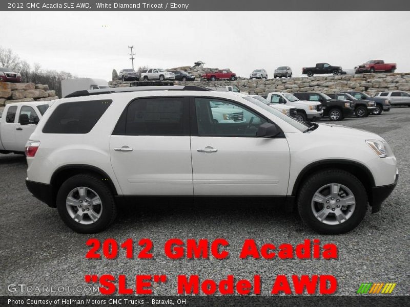 White Diamond Tricoat / Ebony 2012 GMC Acadia SLE AWD