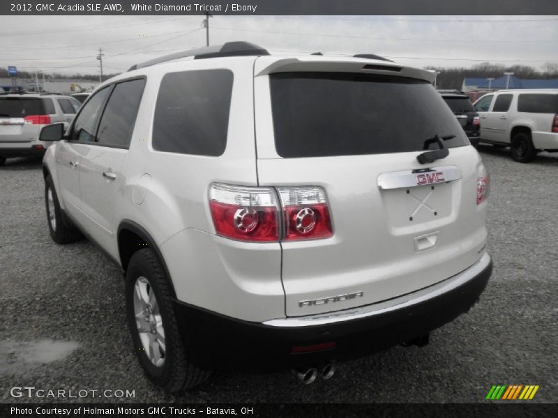 White Diamond Tricoat / Ebony 2012 GMC Acadia SLE AWD
