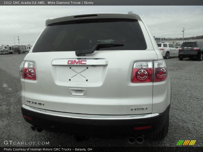White Diamond Tricoat / Ebony 2012 GMC Acadia SLE AWD