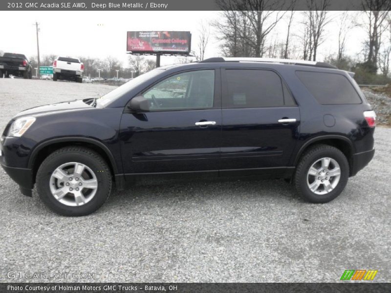 Deep Blue Metallic / Ebony 2012 GMC Acadia SLE AWD