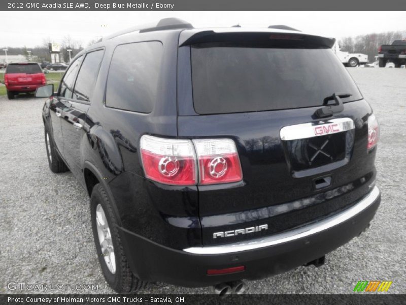 Deep Blue Metallic / Ebony 2012 GMC Acadia SLE AWD