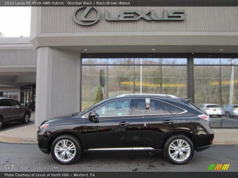 Obsidian Black / Black/Brown Walnut 2010 Lexus RX 450h AWD Hybrid
