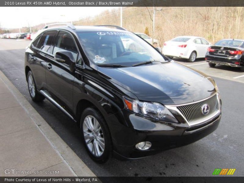 Obsidian Black / Black/Brown Walnut 2010 Lexus RX 450h AWD Hybrid