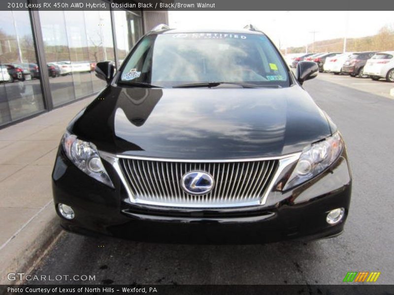 Obsidian Black / Black/Brown Walnut 2010 Lexus RX 450h AWD Hybrid