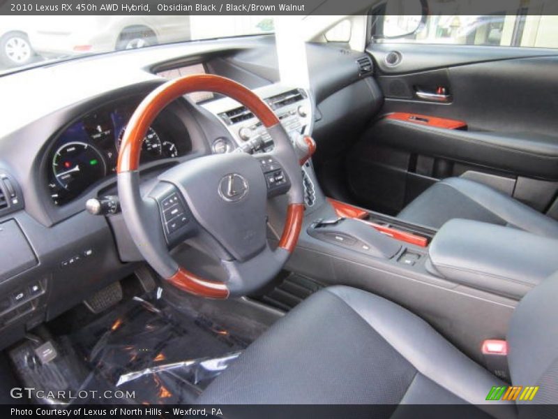 Obsidian Black / Black/Brown Walnut 2010 Lexus RX 450h AWD Hybrid
