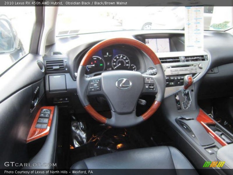 Obsidian Black / Black/Brown Walnut 2010 Lexus RX 450h AWD Hybrid