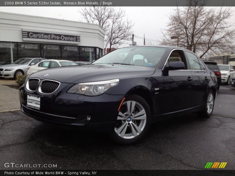 Monaco Blue Metallic / Beige 2009 BMW 5 Series 528xi Sedan