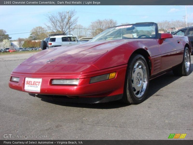 Dark Red Metallic / Light Beige 1993 Chevrolet Corvette Convertible
