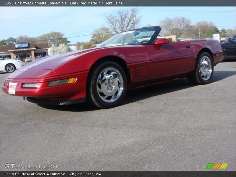 Dark Red Metallic / Light Beige 1993 Chevrolet Corvette Convertible