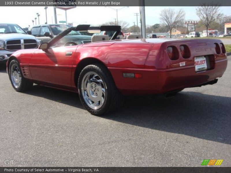 Dark Red Metallic / Light Beige 1993 Chevrolet Corvette Convertible