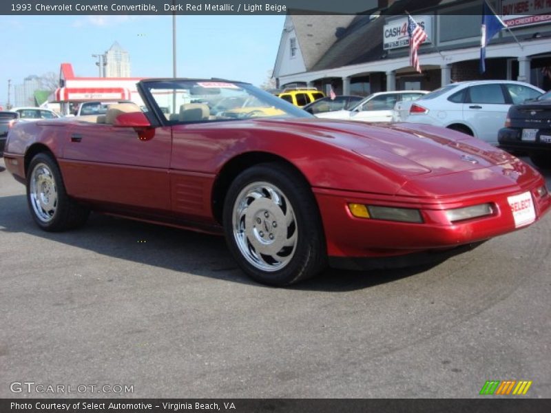 Dark Red Metallic / Light Beige 1993 Chevrolet Corvette Convertible